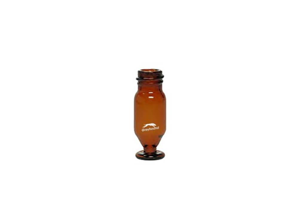 Picture of 1.1mL Screw Top V-Vial, Tapered Bottom with flat base, Amber Glass, 8-425 Thread